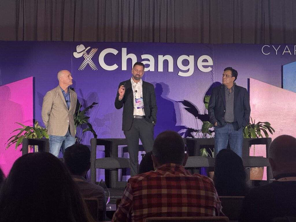 Cyara Xchange conference session on AI testing for customer experience and AI trust in contact centers